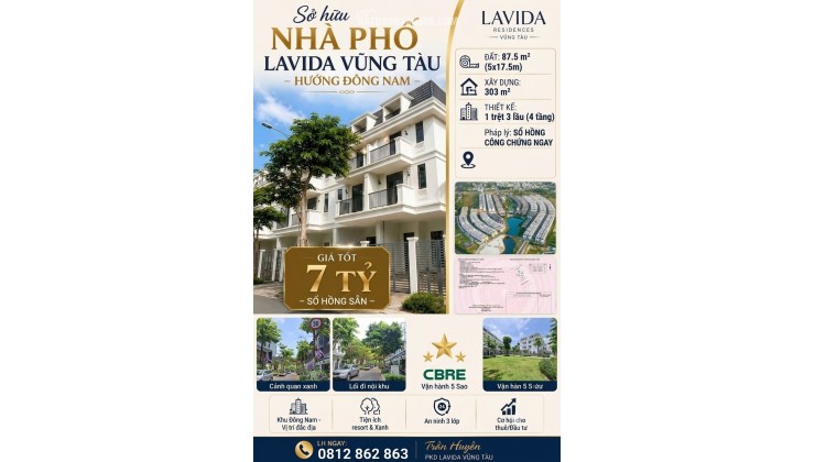  RẺ NHẤT KHU – NHÀ PHỐ 4 TẦNG SỔ RIÊNG, XÂY DỰNG 303M² – TP. VŨNG TÀU CHỈ 7 TỶ